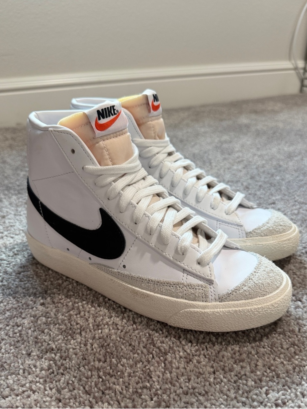 Nike White/Black Mid-Top Blazer Sneakers